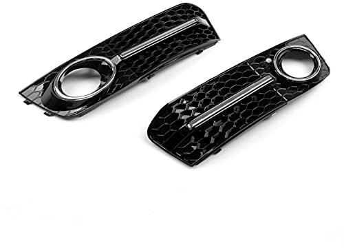 Topteng Auto Grille Kit, LH + RH Chrome Honey Comb Nebelscheinwerfer Abdeckung Grille Grills Fit für Audi A4 B8 2009-2012