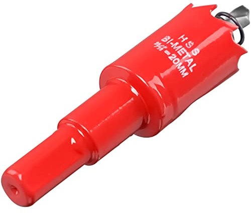 Scie cloche 20 mm pour bois, HSS bi-métal pour tuyau d'aération, foret séparé avec tige hexagonale, idéal pour couper les plaques de plâtre, le bois, le plexiglas et le plastique