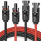 Elecoutek Solarkabel Verlängerung, 4mm² Solar Verlängerungskabel mit Solarstecker, 10AWG Photovoltaik Verbindungskabel Solarpanel Kabel für PV Anlage Balkonkraftwerk Wohnwagen(3 Meter Rot + Schwarz)