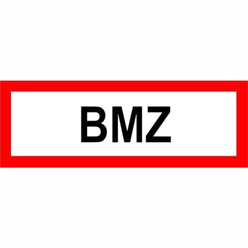 Indigos UG - Schild Brandschutz BMZ - 42,00 cm x 14,80 cm - Warnung - Sicherheit - Hotel, Firma, Haus - Aluverbundplatte 3mm - Hinweisschild - Warnschild