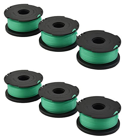 Lot de 6 bobines de fil pour débroussailleuse pour Black & Decker GL7033 GL8033 GL9035