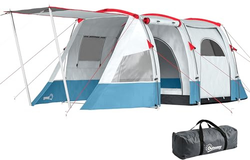 Outsunny 3 Person Tunnel Tent Large Camping Tent 510L x 240W x 180H cm Blue