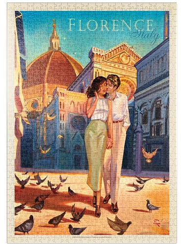 MyPuzzle Italien: Florenz, Florentiner Flair, Vintage Poster - Premium 1000 Teile Puzzle - MyPuzzle Sonderkollektion von Anderson Design Group