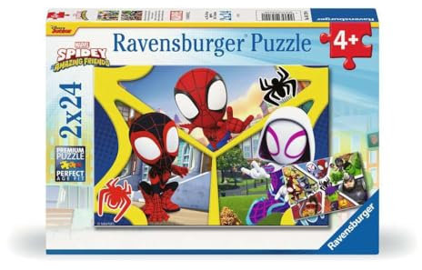 Ravensburger Spidey and His Amazing Friends Jigsaw Puzzles for Kids Age 3 Years Up - Toddler Toys - 2x 24 Pieces