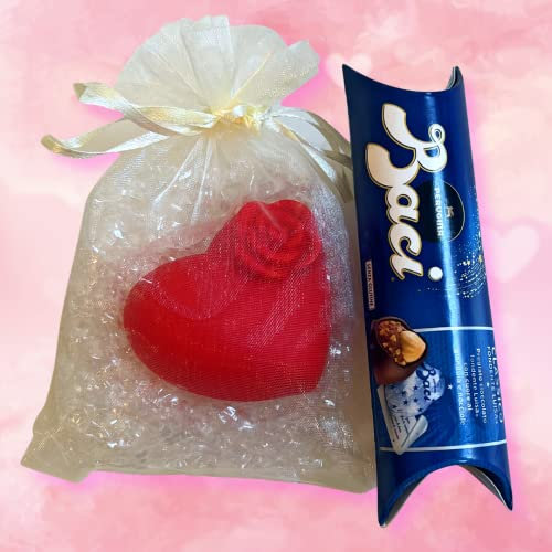 Baci Perugina Muttertagsgeschenk 2025 – Perugina-Tube 37,5 g + leuchtendes Herz 7 cm + Organzabeutel