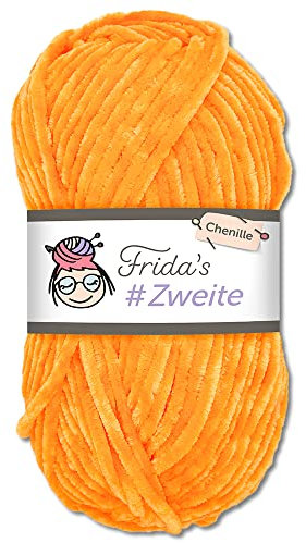 Frida's #Zweite Wolle 100g Chenille Wolle Amigurumi Stricken & Häkeln weich (68 - Orange)