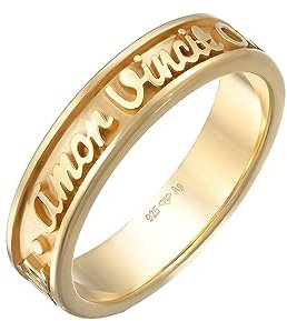Elli Ring Damen Band Worte Amor Vincit Omnia Elegant in 925 Sterling Silber