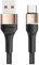 P4Y Cable USB-C US-SJ536 U76 para carga rápida y transmisión de datos 6A con luz de colores Material: aleación de aluminio + TPE + cable trenzado Transmisión de datos: 480 mbps. 1,2m Dorado