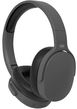 Trevi DJ 12E45 BT Cuffie Wireless con Microfono e Lettore MP3 Incorporati, Ingresso AUX-IN, con Archetto Pieghevole, Compatibili con Smartphone e PC, Autonomia 5-7 Ore, Ricarica in 1-2 Ore, Nero