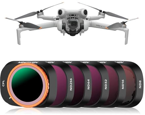 MINGVEN Mini 4 Pro ND - Set di 6 filtri ND (CPL, ND8, ND16, ND32, ND64, ND256), filtri a densità neutra compatibili con drone DJI Mini 4 Pro