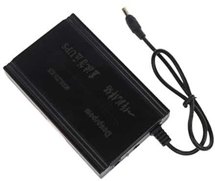 QINZTON 7500 mAh 27,75 Wh 60 W 12 V 19 V 5,5 x 2,5 mm USV-Akku-Stromversorgung für alle in einem PC, WLAN, Router, Modem, Lautsprecher, Kamera, Laptop, Schwarz