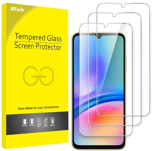JETech Verre Trempé pour Samsung Galaxy A05s, Lot de 3 | Transparent HD, Protection D'écran Anti-Rayures