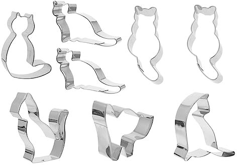 Cabilock Pz Stampo Per Biscotti Per Le Vacanze Stampini Per Fondente Utensili Da Cucina Da Forno Ritagliare Tagliabiscotti Gatto Acciaio Inossidabile 430 Stampo Da Torta Biscotto