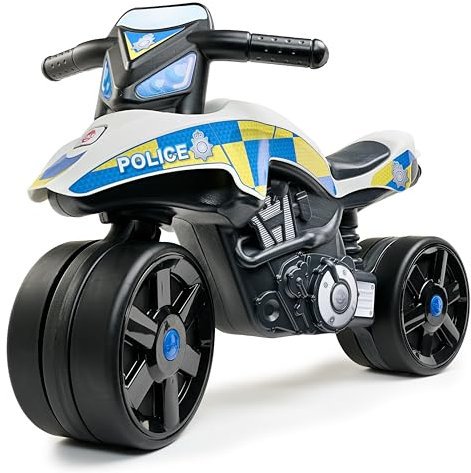 FALK - Draisienne Moto Police - Blanche - Dès 2 Ans - 40% de Plastique recyclé - Fabriqué en France - 547UK