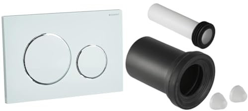 Geberit Sigma-20 Plaque de commande (actionnement par l'avant, tiges de poussée insonorisées) 115.882.KJ.1 & 152.426.46.1 Jeu de manchettes pour cuvette suspendue Réf