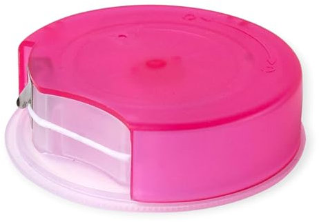 DE Healthcare Products – Zahnseide (1 Stück), 25 m lang, mit integriertem Schneidemechanismus, pinker Dispenser