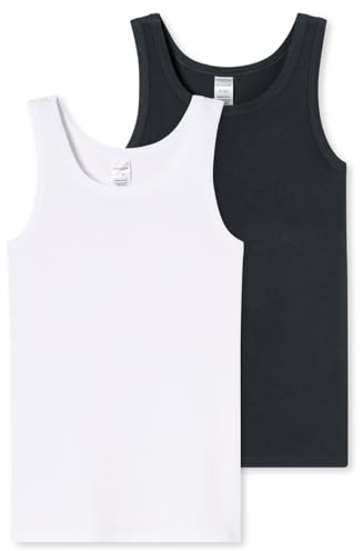 Schiesser Mädchen 2 Pack Unterwäsche Unterhemd Bio Baumwolle Multipack - 95/5 Organic Cotton - Größe 140 bis 176, Sortiert 2_181936, 152