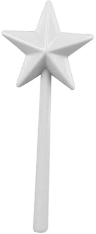 Salt and Pepper Wand Shaker Magic Fairy Star ABS 3 Holes Refillable Spice Tool Seasoning Shaker Wand Pentagram Shape Dispenser Fun Styling for Kitchen Accessories (White)