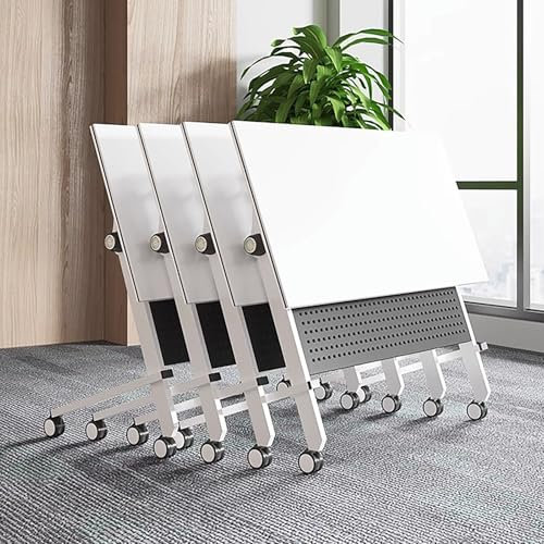 Klappbarer Konferenztisch,Moderner Besprechungstisch,mit Feststellbaren Rollen,großer Mobiler Seminartisch,Trainingstisch,Für Konferenzraum,Büro,Trainingsraum(4pcs)(120x40x75cm/47.2x15.7x29.5in)