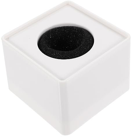 SAFIGLE 12pcs Portable Square Cube Shaped Microphone Flag White Abs Logo Station for Interviews Stickers Design Easy to Carry for