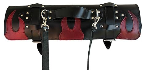 sako | Flame modell1 | Messertasche Leder für Kochmesser - Robuster Messerkoffer aus Schwarzem Leder | Messertasche für Köche | Ideal für Messer & Bestecktasche