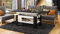 Design Couchtisch Tisch Rio stufenlos höhenverstellbar 55-67 cm ausziehbar 130-170cm mit Ablagefläche Esstisch, Farbe:Schwarz matt/Weiß matt