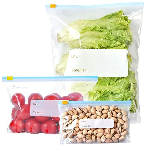 30stk Gefrierbeutel Zipper Wiederverwendbare Lebensmittel Beutel Großer Mittlerer und Kleiner Größen Aufbewahrungsbeutel Sandwichbeutel Küche Beutel für Gemüse Milch Snacks Fleisch