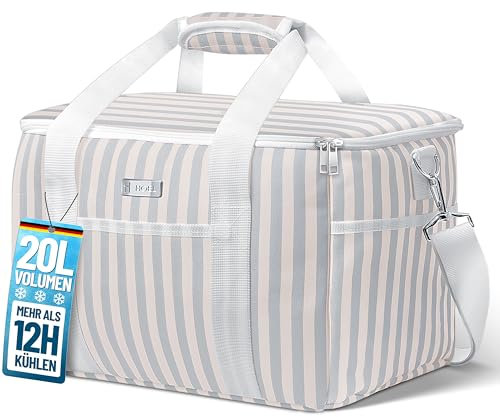 HOEL Kühltasche faltbar 20L - Isolierte Thermotasche - Lunchtasche wasserdicht & auslaufsicher - Isoliertasche für Auto & Einkaufen - Picknicktasche Lunch Bag Lunchbag