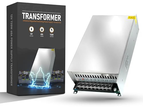 DCVOLTAGE 12V 60A 720W, trasformatore di alimentazione universale a commutazione regolato, convertitore AC 240V a DC 12V LED adattatore di alimentazione trasformatore driver per CCTV, striscia