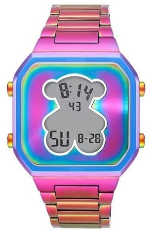 TOUS Digitaluhr Armbanduhr mit Armband aus schillerndem IP-Stahl D-Bear, bunt