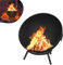 YRHome Schwarz Feuerschale für den Garten Ø 62 cm Feuerstelle Outdoor aus Stahl Flexibel Einstellbarer Grillrost mit Dreibein Gestell Feuertonne Feuerkorb für Camping Garten Feuerwanne Grillschale