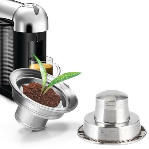 Kaffeekapsel-Adapter, Wiederverwendbarer Kapsel-Konverter | Edelstahl-Konverterhalter, für Kaffee-Enthusiasten, rostfrei und zuverlässig leicht zu reinigen und zu pflegen 57,5 x 36 mm