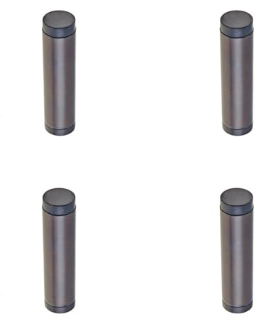 4 Pack Elegant Wall Mounted Door Stop in Dark Bronze Finish - Solid Brass & Rubber Stopper