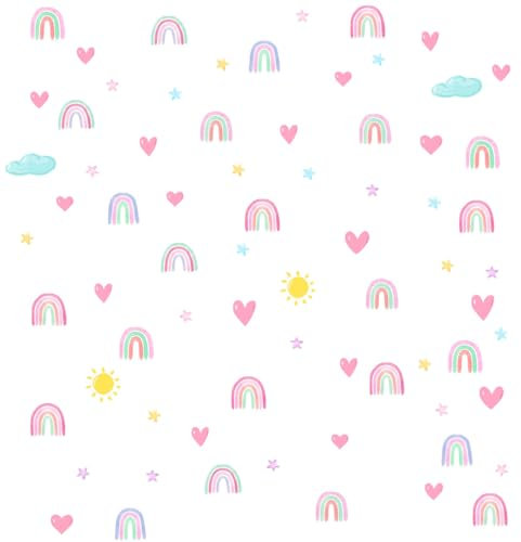 Regenbogen Wandtattoo, Kinderzimmer Deko, Wandsticker Kinderzimmer, Regenbogen Wandaufkleber, Wandsticker Kinderzimmer Mädchen Schlafzimmer Babyzimmer Boho Deko