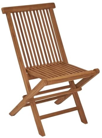 Home4You Gartenstuhl – Terrassenstuhl klappbar – massives Teakholz braun – Balkonstuhl Echtholz – Sitzmöbel wetterfest – 43x89x47 cm