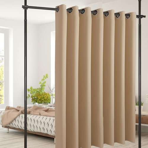 Raumteiler Paraventgestell Gardinenstange Flexibel Verstellbarer Paravent ohne Vorhang Raumtrenner Vorhang Gardinenstange Sichtschutz für Schlafzimmer Wohnzimmer Büro H 317 cm x B 178 cm