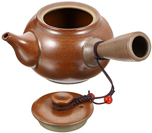 Teiera in Ceramica, teiera Giapponese Classica, bollitore con Maniglia Laterale, per Kung Fu, versare Il caffè, scaldalatte scolare