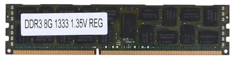 Elqubkan Mémoire RAM ECC de 8 Go DDR3 1333MHZ PC3L-10600R 1,35 V 2RX4 REG ECC RAM pour station de travail de serveur