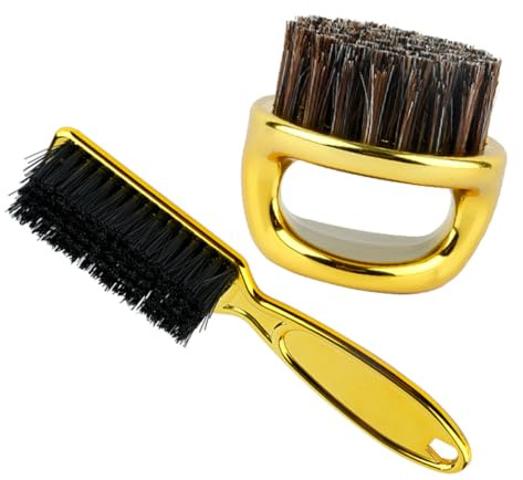 Sewroro Nackenbürste für Friseure mit Ringgriff Reinigungsbürste für Haarschneidemaschinen Bartfreundliche Borsten Ergonomisch Multifunktional für Bart und Haarpflege