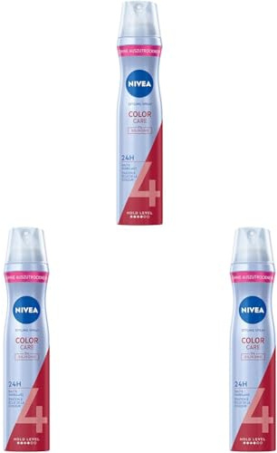 NIVEA Color Care Styling Spray, stärkendes Haarspray mit Panthenol & Vitamin B3, Haarlack für strahlenden Farbglanz & 24h Halt (Haltestufe 4), veganes Pflegespray für gefärbte Haare (250 ml)