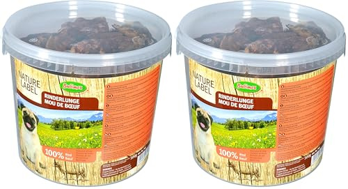 bubimex - Rinderlunge – Leckerli für Hunde – 100% natürliches getrocknetes Fleisch – Digeste und proteinreicher Snack – 500 g (Packung mit 2)