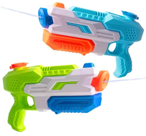 2 Pack Water Guns 530cc Water Pistols for Kids 23-30ft Long Range Powerful Watergun Super Soaker Water Blaster Shooter, Summer Beach Pool Water Fight Squirter Toys for Boys Girls