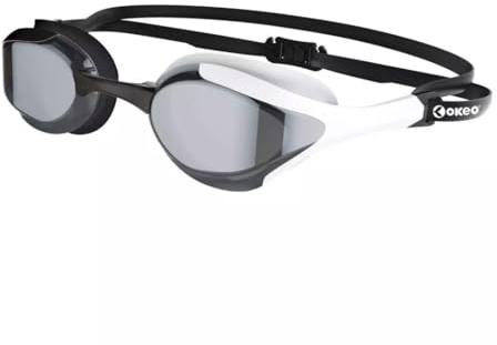 Okeo Occhialini nuoto Piscina SUPERCOMFORT MIRROR COBRA Uomo Donna, Bicolor, Lenti antifog e anti-UV, Stabilizzatore laterale, Tenuta e comfort superiore