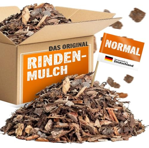 BBQUH Rindenmulch 0-40 mm, 90L 2x45L, staubarm naturbraun Unkrautschutz Gartenmulch für Beete Wege Feuchtigkeitsspeicher regional hergestellt praktische 2er Verpackung