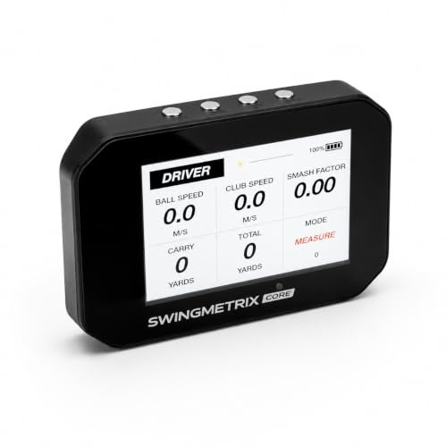 Swingmetrix Core Golf Launch Monitor - Portable Rechargeable Golf Swing Analyser - Swing Speed