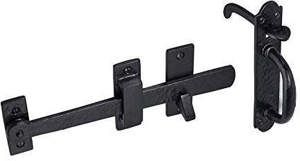 S & S International Old Country Suffolk Thumb Cottage Door gate Latch Handles Vintage Old Style (Black)