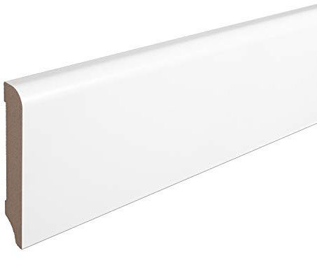 Sockelleiste München MDF WEISS Folie Oberkante Abgerundet 100mm