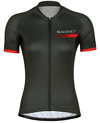 Sundried Women's Short Sleeve Cycle Jersey Road Bike Cycling Top Ladies Mountain Bike Shirt (Grey, XL)