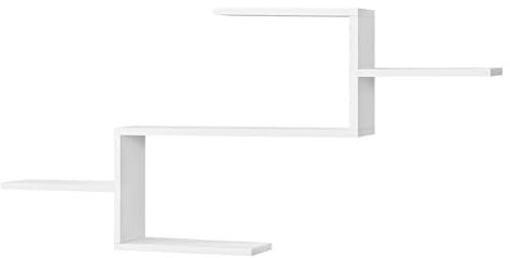 [en.casa] Schweberegal Flekkefjord 104 x 14,5 x 49,5 cm Wandregal mit 5 Ablagen Wandboard Hängeregal Weiß