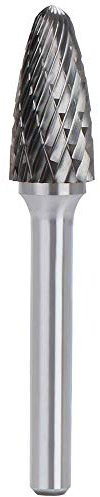 ASNOMY 1Pc Fraises rotatives Double Coupe Rotatives Carbure de Tungstène Die Grinder Bit 6mm Tige 12mm Tête Cylindrique de Gravure Rotatif Burres Pour Travail du Bois, Métal Polissage, Gravure-F